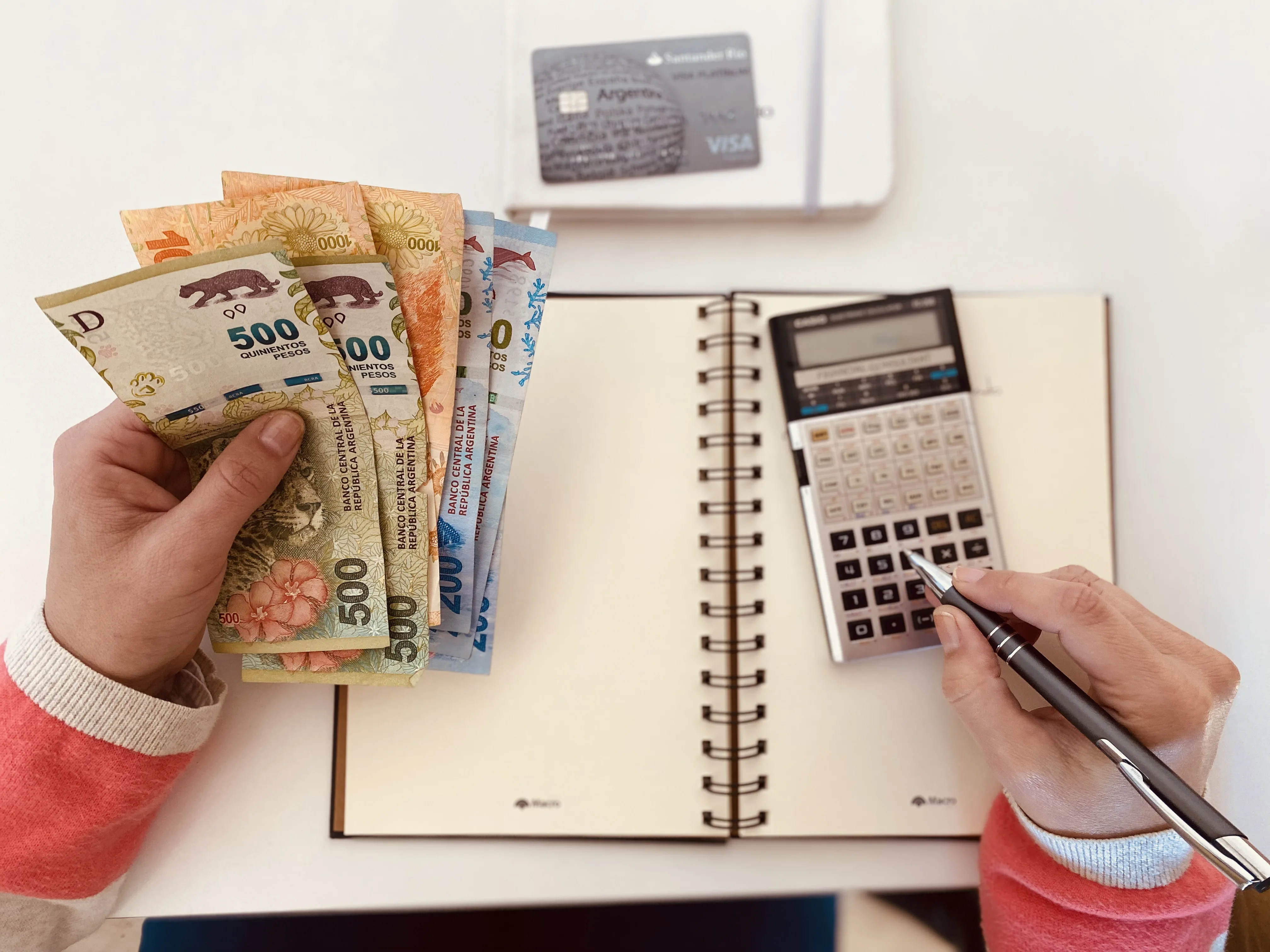 pesos tarjeta calculadora