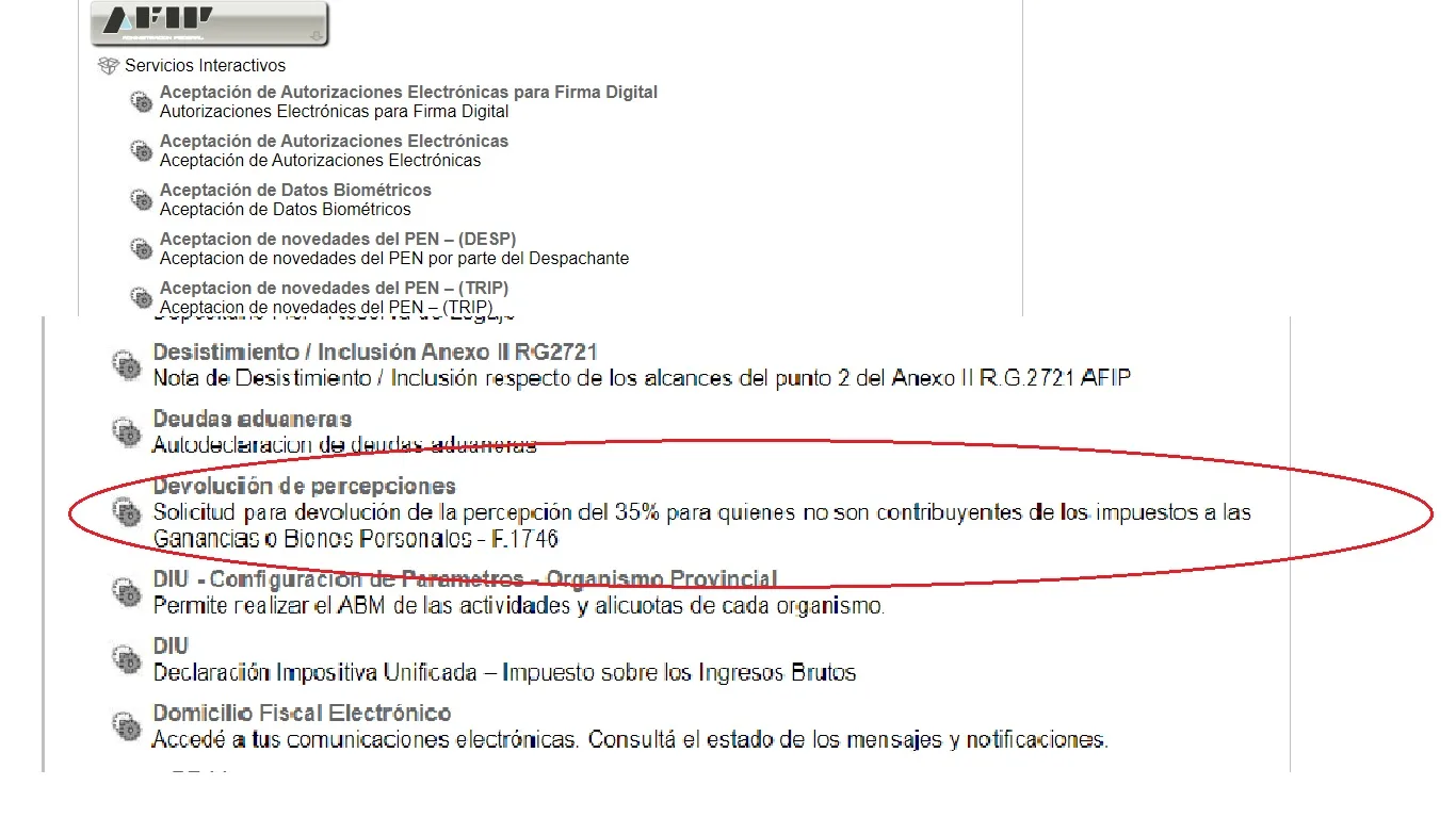 Devolucion percepciones no contribuyentes