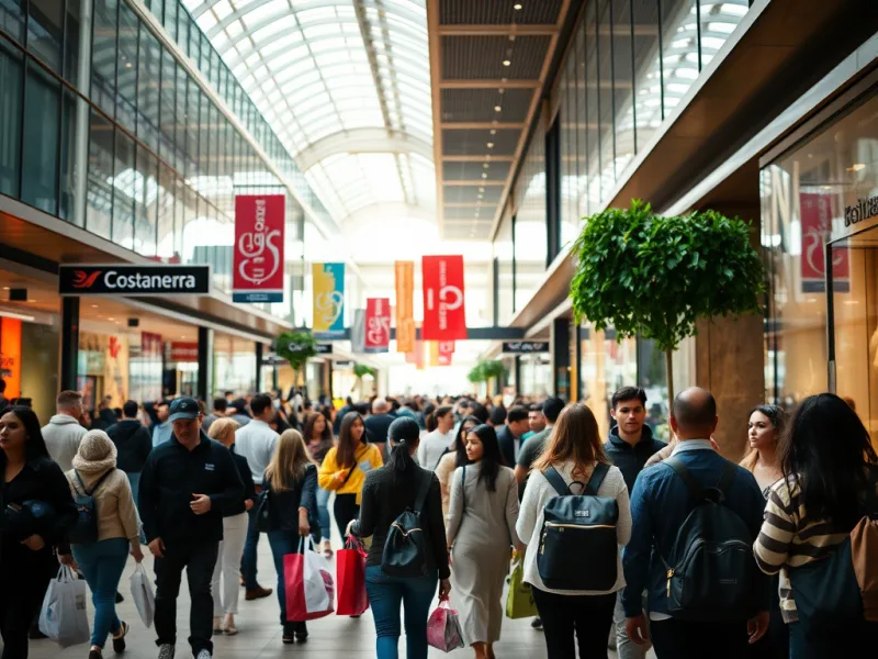 Gente de compras en el costanera center de chile