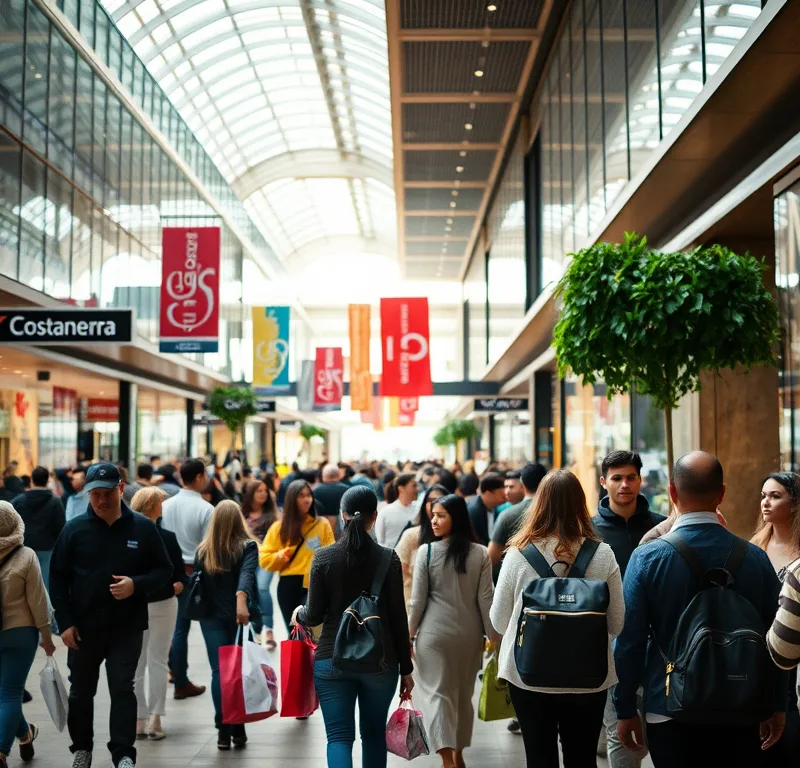 gente de compras en el costanera center de chile